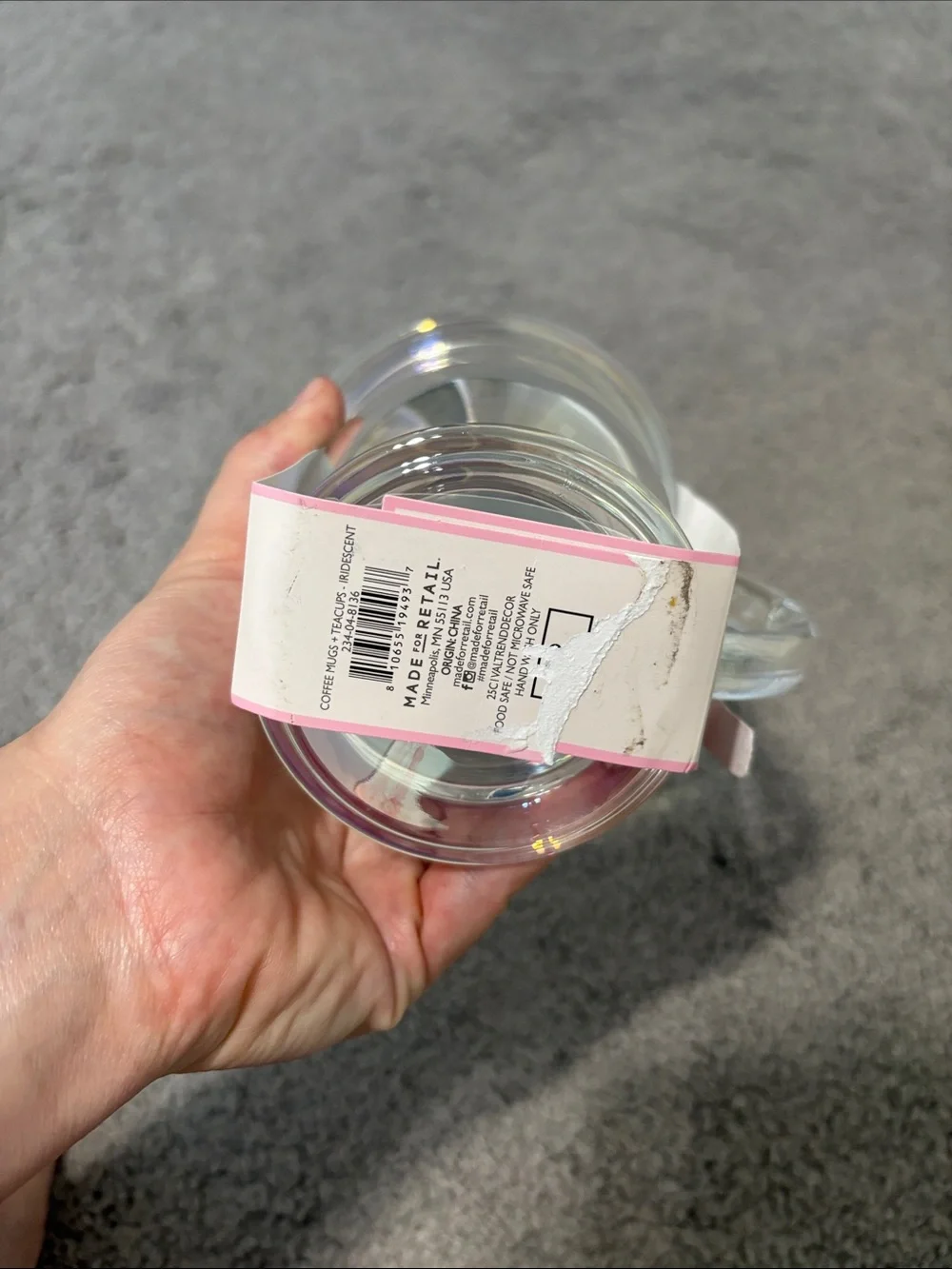 Target Bullseye Playground Valentines Glass Clear Iridescent Mug With Lid NEW